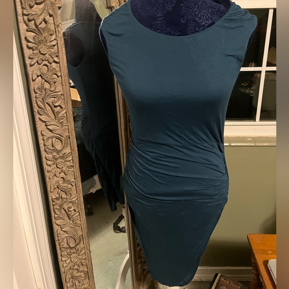 Anthropologie Velvet by Graham and Spencer Sylvie Column Dress in blue